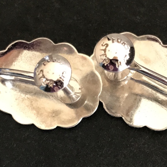 Vintage Forstner Sterling Silver Etched Brooch & Earrings, Scalloped Edges, Oval - Picture 8 of 14